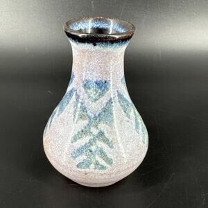 Mini Bud Vase Pot Stoneware Pottery Art Studio Glazed 3.5” Tall Signed R
